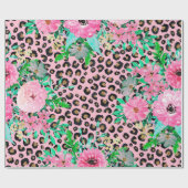 Elegant roze luipaard afdrukken en ontwerp van hou cadeaupapier (Vlak)