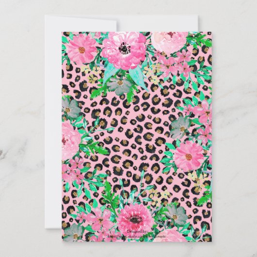 Elegant roze luipaard afdrukken en ontwerp van hou kaart (Achterkant)