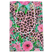 Elegant roze luipaard afdrukken en ontwerp van hou medium cadeauzakje (Voorkant)