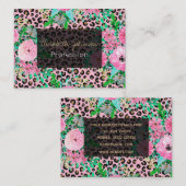 Elegant roze luipaard afdrukken en ontwerp van hou visitekaartje (Voorkant / Achterkant)