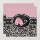 Elegant roze luipaard Baby shower Kaart (Voorkant / Achterkant)