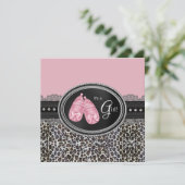 Elegant roze luipaard Baby shower Kaart (Staand voorkant)