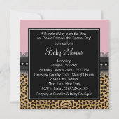 Elegant roze luipaard Baby shower Kaart (Achterkant)
