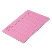 Elegant Roze Maandelijkse Kalender Planner Notitieblok (Schuin)