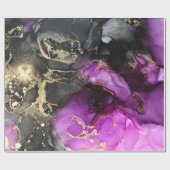 Elegant roze magenta Black Gold Cadeaupapier (Vlak)