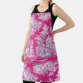 Elegant  roze magenta meer toile de jouy schort (Insitu)