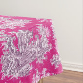 Elegant  roze magenta meer toile de jouy tafelkleed (Voorbeeld)