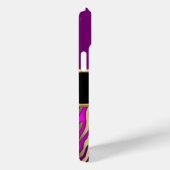 Elegant Roze Magenta Zebra Zwart Goud Case-Mate iPhone Case (Achterkant / Rechts)