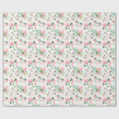 Elegant Roze Magnolia Aquarel Cadeau Cadeaupapier (Vlak)