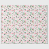 Elegant Roze Magnolia Aquarel Cadeau Cadeaupapier (Vlak)
