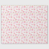 Elegant Roze Magnolia Bloem Patroon Waterverf Cadeaupapier (Vlak)