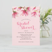 Elegant roze Magnolia Flowers Vrijgezellenfeest Kaart (Staand voorkant)