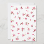 Elegant roze Magnolia Flowers Vrijgezellenfeest Kaart (Achterkant)