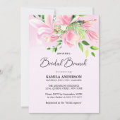 Elegant Roze Magnolia Waterverf Bruidsbrunch Kaart (Voorkant)