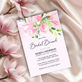 Elegant Roze Magnolia Waterverf Bruidsbrunch Kaart
