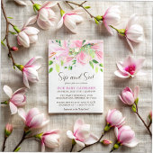 Elegant Roze Magnolia Waterverf Sip en See Kaart