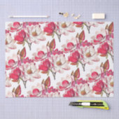 Elegant  Roze Magnolia White Tissuepapier (Craft)