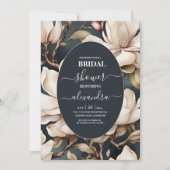 Elegant Roze Magnolia's en groen Vrijgezellenfeest Kaart (Voorkant)