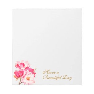 Elegant  Roze Magnolias Floral Blocnote