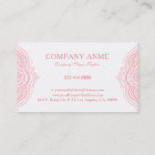 Elegant Roze Mandal Kant Visitekaartje (Achterkant)