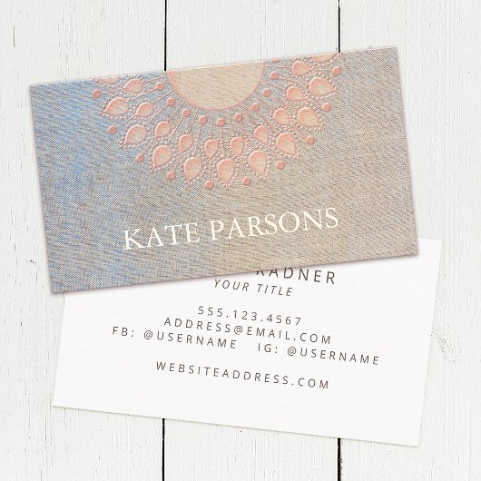 Elegant Roze Mandala Visitekaartje