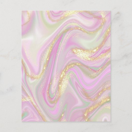 Elegant roze marble Gold Flyer (Achterkant)