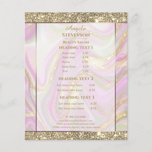 Elegant roze marble Gold Flyer (Voorkant)