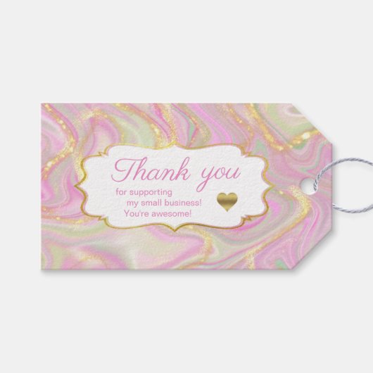 Elegant Roze Marble Gold gift labels Cadeaulabel (Voorkant (Horizontaal))