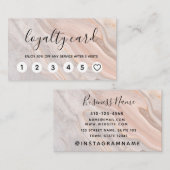 Elegant Roze Marble Loyalty Kaarten Visitekaartje (Voorkant / Achterkant)