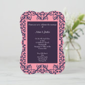 Elegant roze marine Abstract Pattern WEDDING Kaart (Staand voorkant)