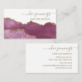 Elegant roze marmer agate visitekaartje (Voorkant / Achterkant)