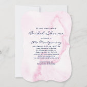 Elegant Roze Marmer Bridal Shower Uitnodiging (Voorkant)