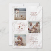 Elegant roze marmer effect drie foto's collage (Voorkant)