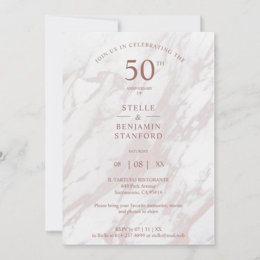 Elegant roze marmer effect drie foto's collage (Achterkant)