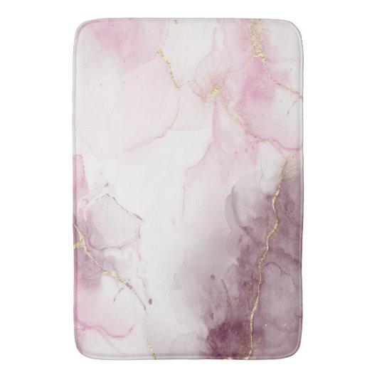 Elegant roze marmer Gold Vein Pattern Badmat (Voorkant Verticaal)