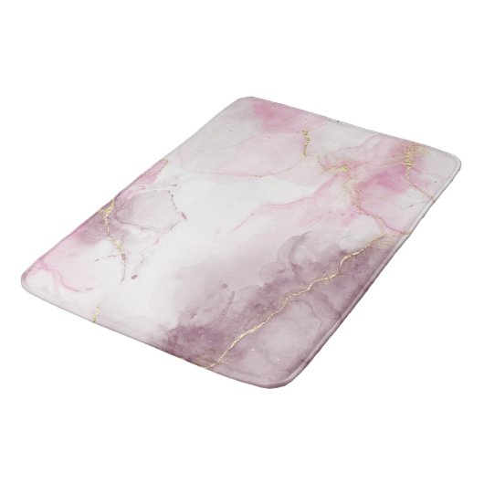 Elegant Roze Marmer Goud Ader Patroon Badmat (Gekanteld)