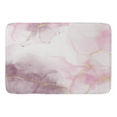 Elegant Roze Marmer Goud Ader Patroon Badmat (Voorkant)