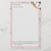 Elegant Roze Marmer Inspirerend Briefpapier (Voorkant)