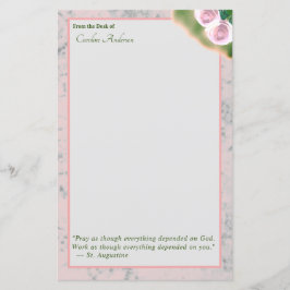Elegant Roze Marmer Inspirerend Briefpapier