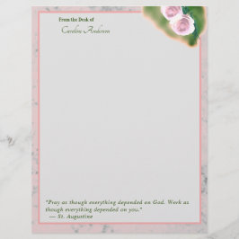 Elegant Roze Marmer Inspirerend Briefpapier Briefhoofd