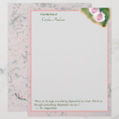 Elegant Roze Marmer Inspirerend Briefpapier Briefhoofd (Voorkant / Achterkant)