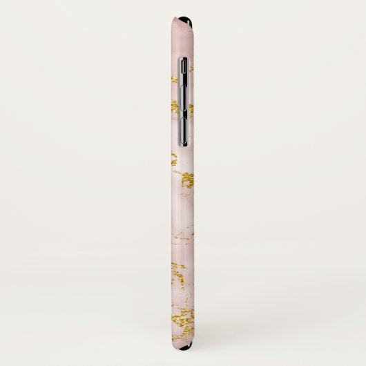 Elegant roze marmer monogram Faux Gold Glitter Case-Mate iPhone Case (Achterkant/links)