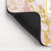 Elegant roze marmer monogram Faux Gold Glitter Muismat (Hoek)