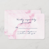 Elegant roze marmer RSVP (Voorkant / Achterkant)