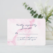 Elegant roze marmer RSVP (Staand voorkant)