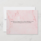 Elegant roze marmer script bedankkaart (Achterkant)