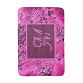Elegant Roze Marmer vet Monogram Typografie Badmat (Voorkant Verticaal)