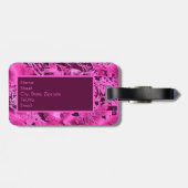 Elegant Roze Marmer vet Monogram Typografie Bagagelabel (Achterkant horizontaal)