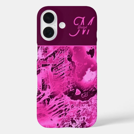 Elegant Roze Marmer vet Monogram Typografie Case-Mate iPhone Case (Achterkant)