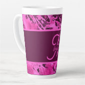 Elegant Roze Marmer vet Monogram Typografie Latte Mok (Linkerhoek)